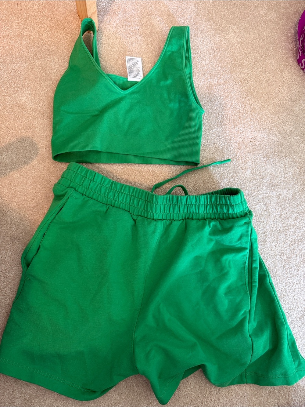 all in motion Green Active Crop Top and Drawstring Shorts